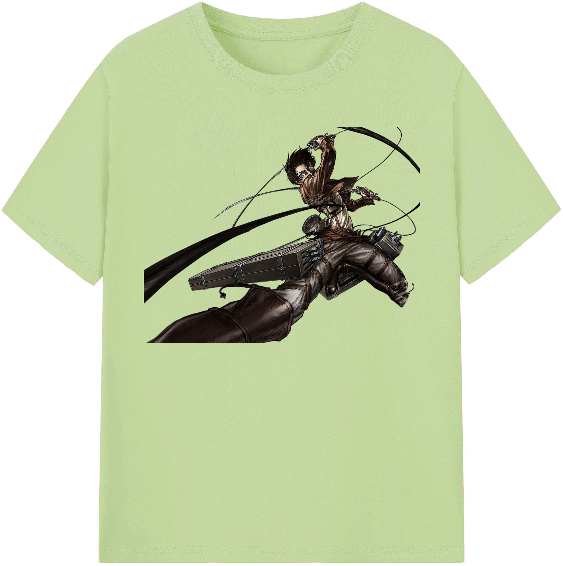 （画像用） 進撃の巨人 エレン･イェーガー Attack on Titan Eren Jäger 綿100％半袖Tシャツ（フロントプリント）